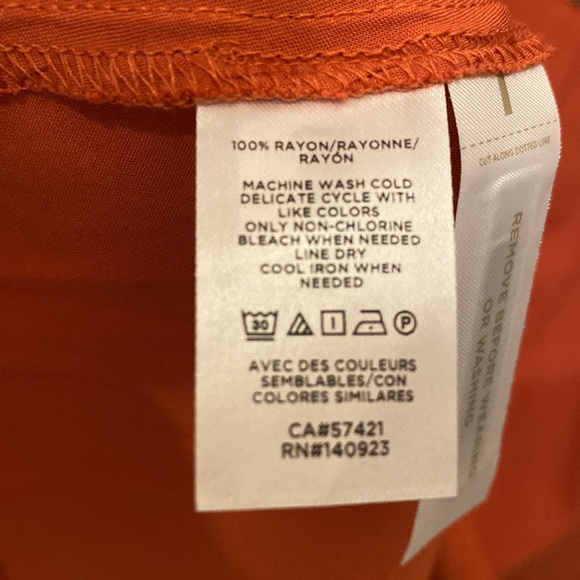 Loft dress rust color long sleeve button front - Picture 6 of 9